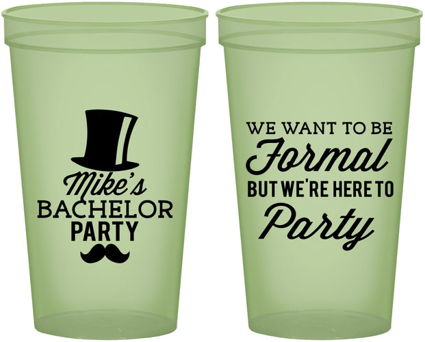 Custom Bachelor Party 22 oz Glow In The Dark Cups - Formal | 40007
