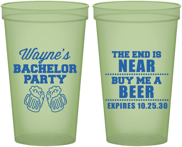 Custom Bachelor Party 22 oz Glow In The Dark Cups - Beer | 40014