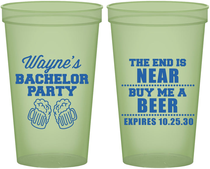 Custom Bachelor Party 22 oz Glow In The Dark Cups - Beer | 40014