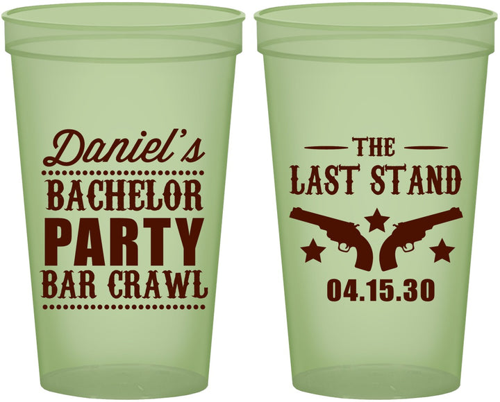 Custom Bachelor Party 22 oz Glow In The Dark Cups - The Last Stand | 40016