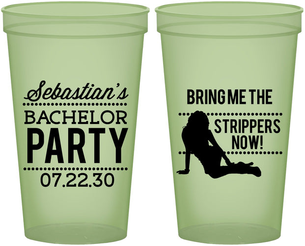 Custom Bachelor Party 22 oz Glow In The Dark Cups - Strip Club | 40017
