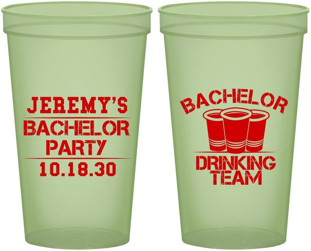 Custom Bachelor Party 22 oz Glow In The Dark Cups - Drinking Team | 40020
