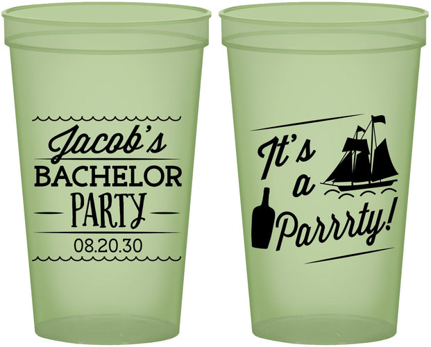 Custom Bachelor Party 22 oz Glow In The Dark Cups - Boat | 40023