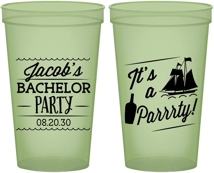 Custom Bachelor Party 22 oz Glow In The Dark Cups - Boat | 40023