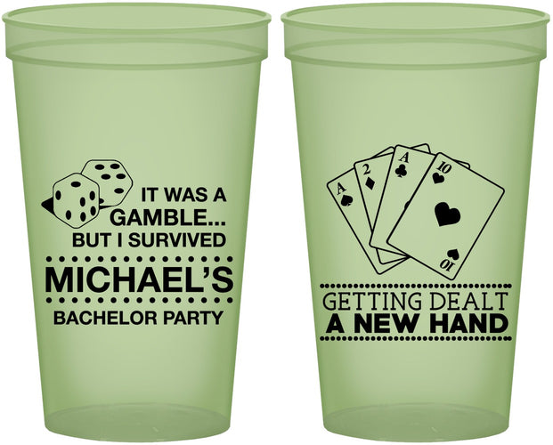 Custom Bachelor Party 22 oz Glow In The Dark Cups - Las Vegas | 40025