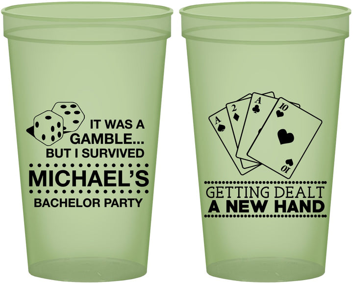Custom Bachelor Party 22 oz Glow In The Dark Cups - Las Vegas | 40025