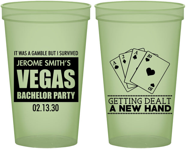 Custom Bachelor Party 22 oz Glow In The Dark Cups - Las Vegas | 40026