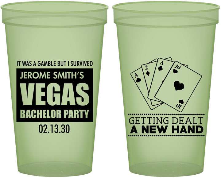 Custom Bachelor Party 22 oz Glow In The Dark Cups - Las Vegas | 40026