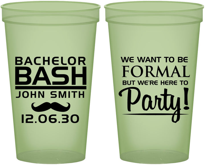 Custom Bachelor Party 22 oz Glow In The Dark Cups - Formal | 40030