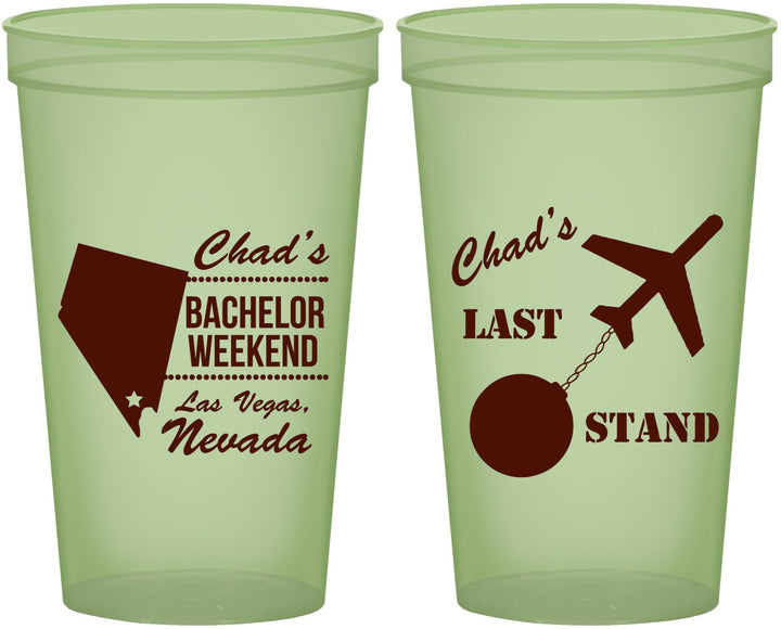 Custom Bachelor Party 22 oz Glow In The Dark Cups - Last Stand | 40034