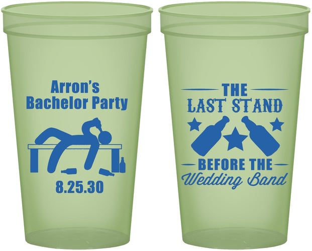 Custom Bachelor Party 22 oz Glow In The Dark Cups - The Last Stand | 40035