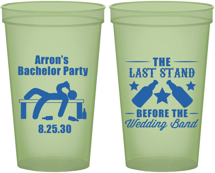 Custom Bachelor Party 22 oz Glow In The Dark Cups - The Last Stand | 40035