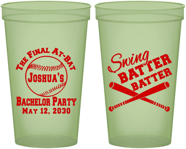 Custom Bachelor Party 22 oz Glow In The Dark Cups - Baseball | 40038