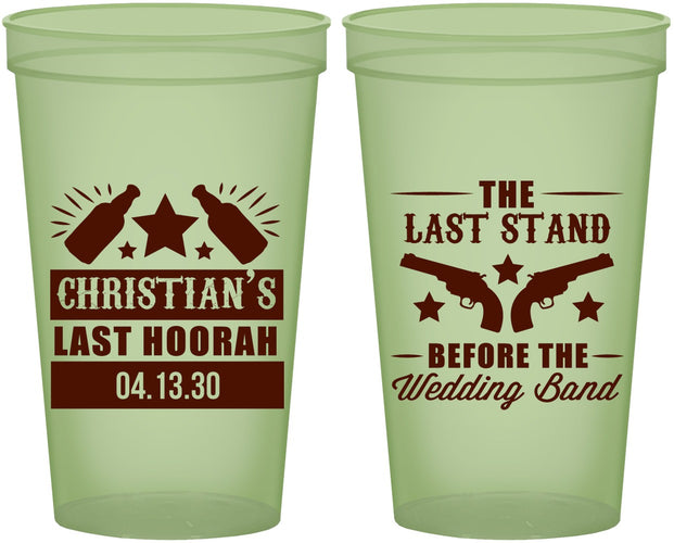 Custom Bachelor Party 22 oz Glow In The Dark Cups - Last Stand | 40046