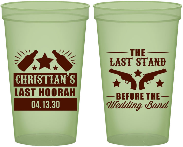 Custom Bachelor Party 22 oz Glow In The Dark Cups - Last Stand | 40046