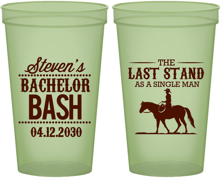Custom Bachelor Party 22 oz Glow In The Dark Cups - The Last Stand | 40050