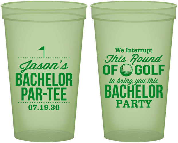 Custom Bachelor Party 22 oz Glow In The Dark Cups - Golf | 40052
