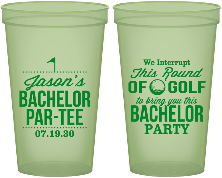 Custom Bachelor Party 22 oz Glow In The Dark Cups - Golf | 40052