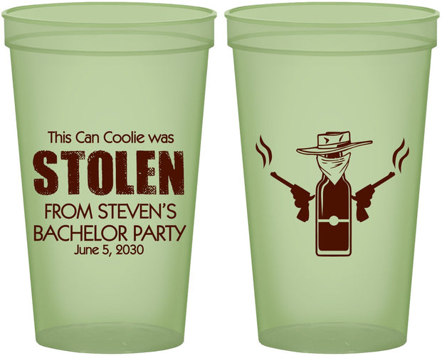 Custom Bachelor Party 22 oz Glow In The Dark Cups - Stolen | 40053