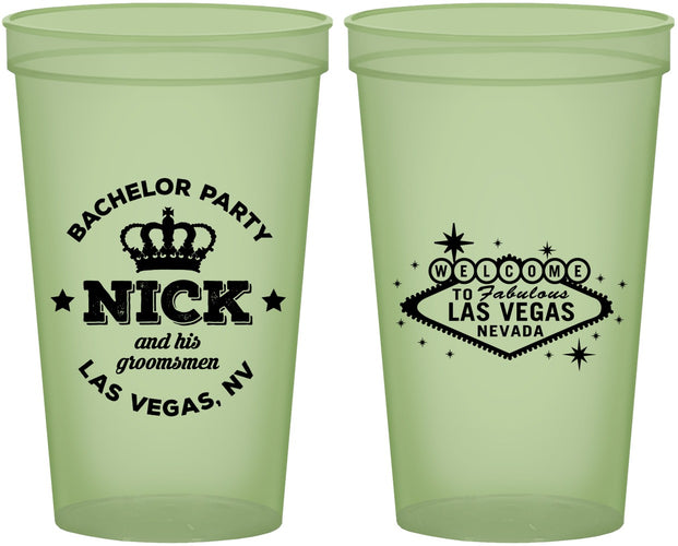 Custom Bachelor Party 22 oz Glow In The Dark Cups - Last Vegas | 40059