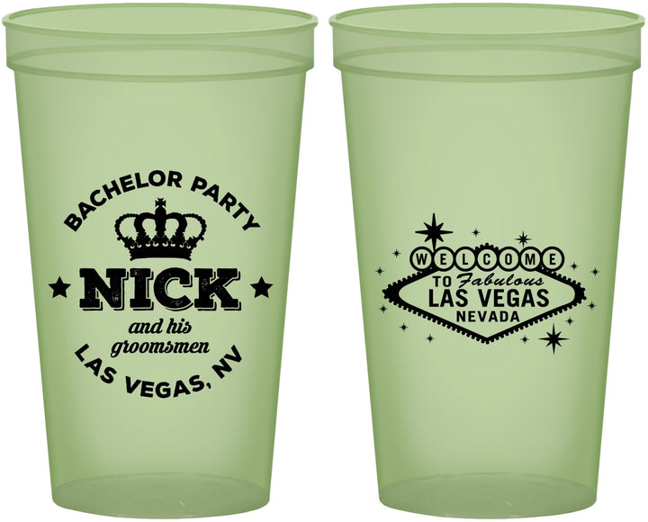 Custom Bachelor Party 22 oz Glow In The Dark Cups - Last Vegas | 40059