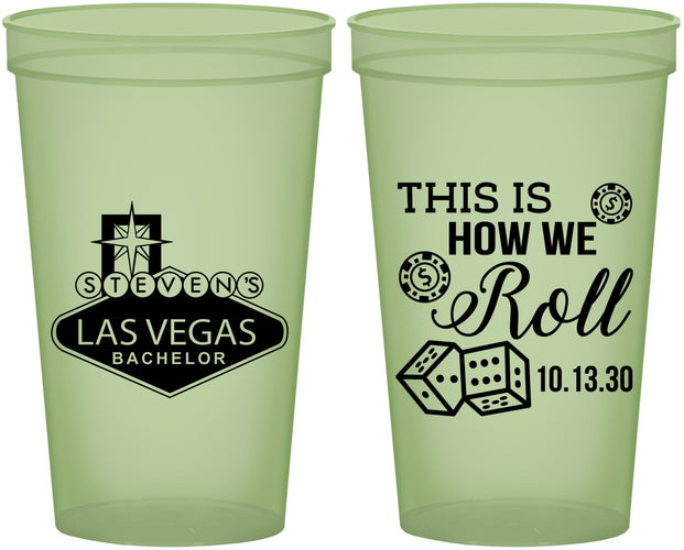 Custom Bachelor Party 22 oz Glow In The Dark Cups - Last Vegas | 40061
