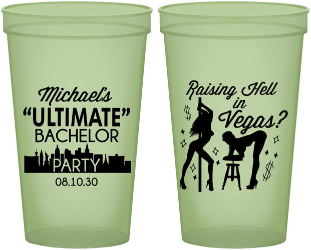 Custom Bachelor Party 22 oz Glow In The Dark Cups - Last Vegas | 40062