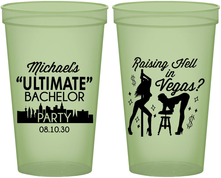 Custom Bachelor Party 22 oz Glow In The Dark Cups - Last Vegas | 40062