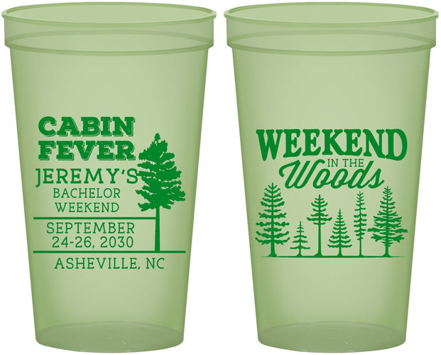 Custom Bachelor Party 22 oz Glow In The Dark Cups - Camping | 40065