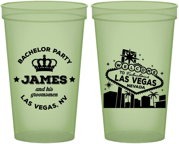 Custom Bachelor Party 22 oz Glow In The Dark Cups - Las Vegas | 40069
