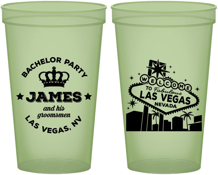 Custom Bachelor Party 22 oz Glow In The Dark Cups - Las Vegas | 40069