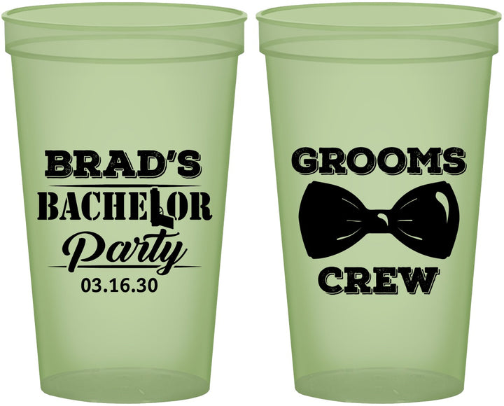 Custom Bachelor Party 22 oz Glow In The Dark Cups - Grooms Crew | 40070