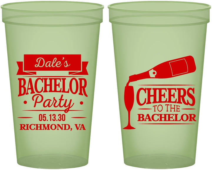Custom Bachelor Party 22 oz Glow In The Dark Cups - Cheers | 40072