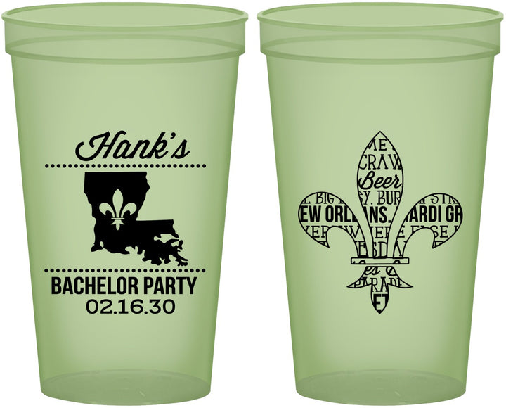 Custom Bachelor Party 22 oz Glow In The Dark Cups - New Orleans | 40074