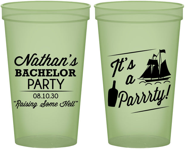 Custom Bachelor Party 22 oz Glow In The Dark Cups - Boat | 40076