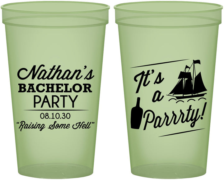 Custom Bachelor Party 22 oz Glow In The Dark Cups - Boat | 40076
