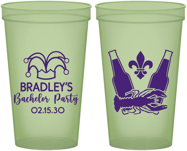 Custom Bachelor Party 22 oz Glow In The Dark Cups - New Orleans | 40077