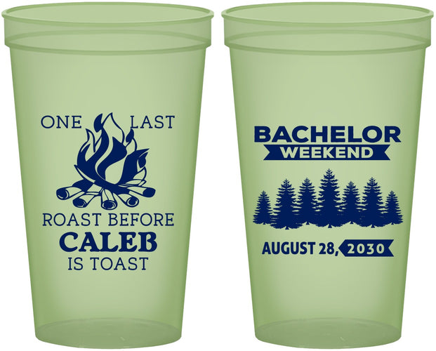 Custom Bachelor Party 22 oz Glow In The Dark Cups - Camping | 40079
