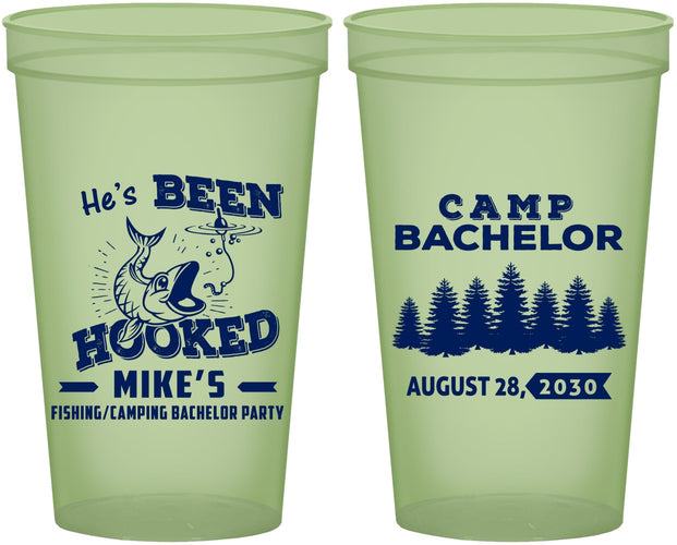 Custom Bachelor Party 22 oz Glow In The Dark Cups - Fishing | 40080