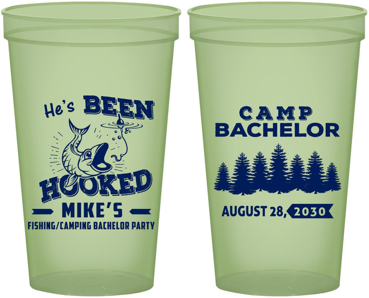 Custom Bachelor Party 22 oz Glow In The Dark Cups - Fishing | 40080