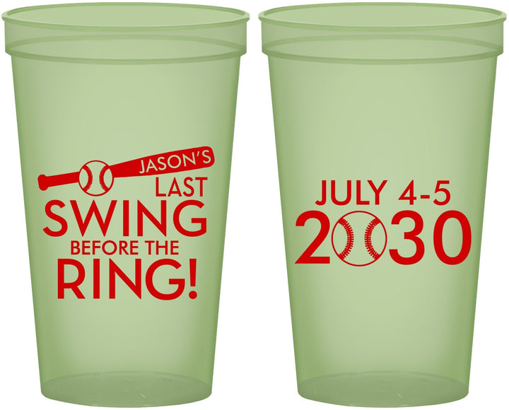 Custom Bachelor Party 22 oz Glow In The Dark Cups - Baseball | 40087