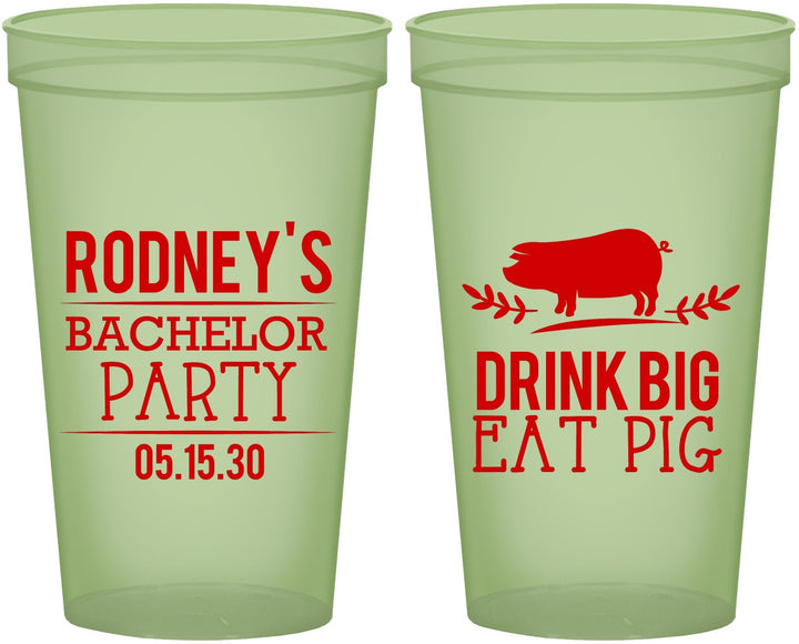 Custom Bachelor Party 22 oz Glow In The Dark Cups - Bbq | 40088