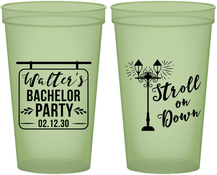 Custom Bachelor Party 22 oz Glow In The Dark Cups - Mardi Gras | 40092