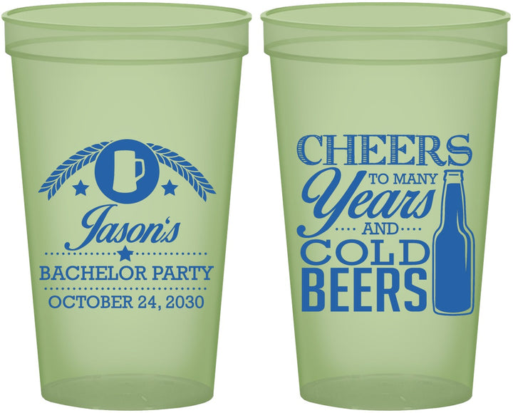 Custom Bachelor Party 22 oz Glow In The Dark Cups - Cheers | 40097