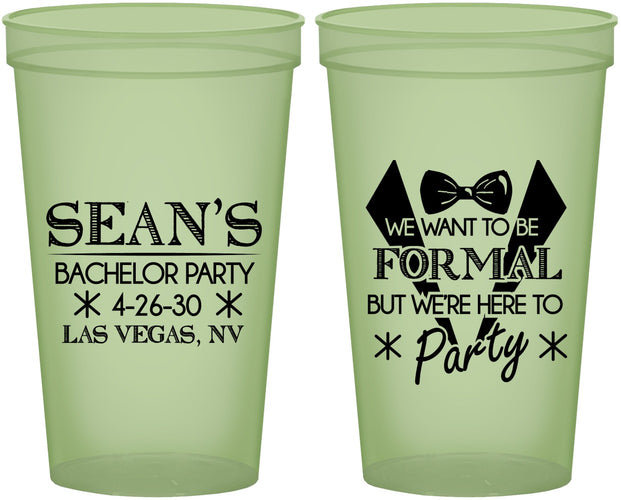 Custom Bachelor Party 22 oz Glow In The Dark Cups - Forma | 40098