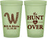 Custom Wedding 22 oz Glow In The Dark Cups - Monogram Hunt Is Over | 406