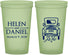 Custom Wedding 22 oz Glow In The Dark Cups - Just Married Old Car | 413