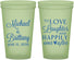 Custom Wedding 22 oz Glow In The Dark Cups - Love Laughter Happily | 432