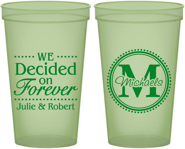 Custom Wedding 22 oz Glow In The Dark Cups - Monogram | 435