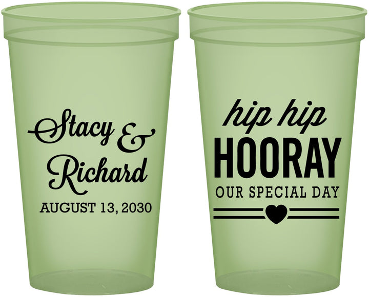 Custom Wedding 22 oz Glow In The Dark Cups - Hip Hop Hooray | 436